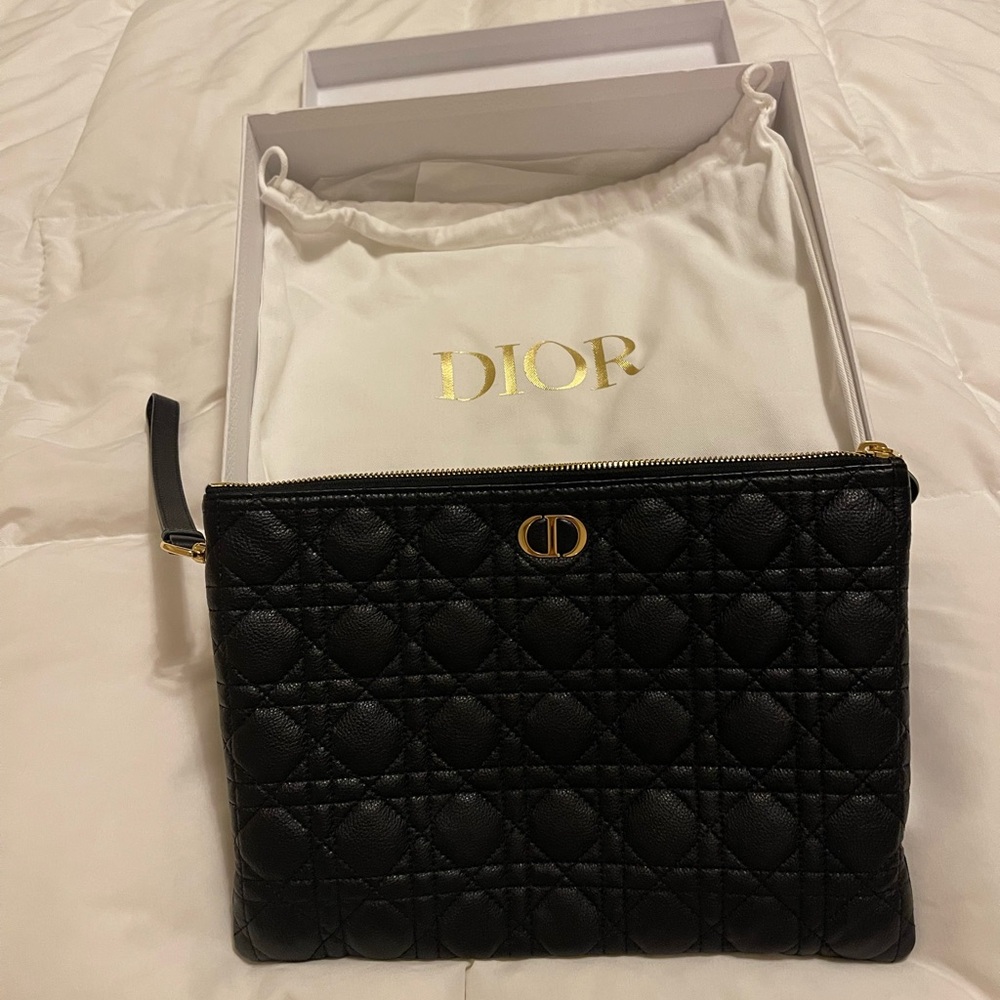 Dior Caro large leather pouch
